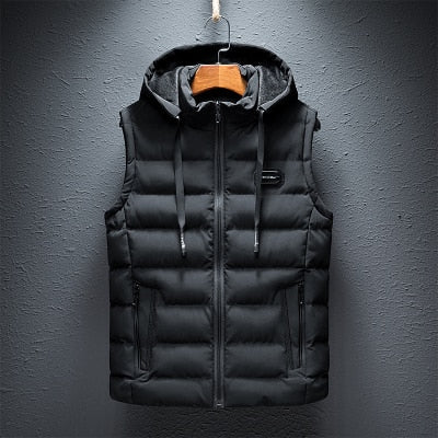 Men's Hooded Puffer Gilet – Insulated Bodywarmer, Full Zip