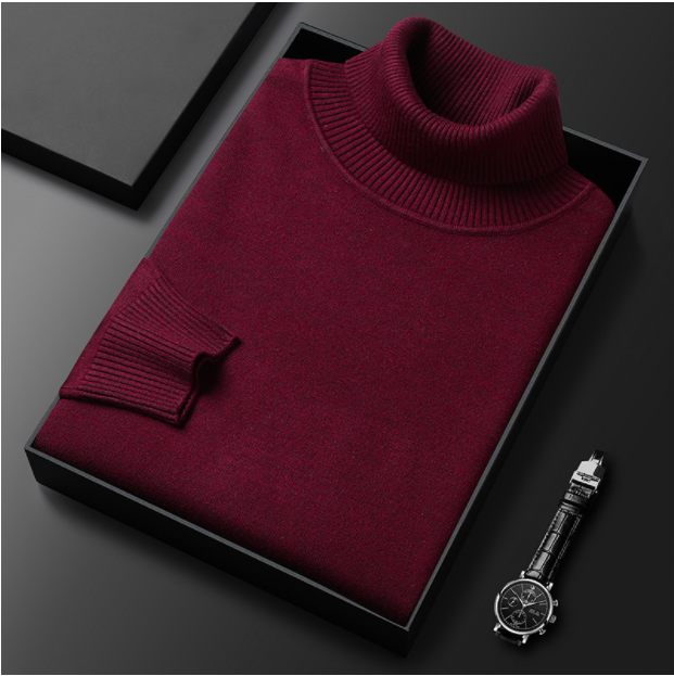 Men's Roll Neck Jumper – Soft Knit, Slightly Tailored Fit