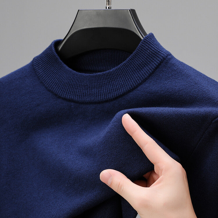 Men's Crew Neck Knit Jumper – Ribbed Trim, Slim Fit