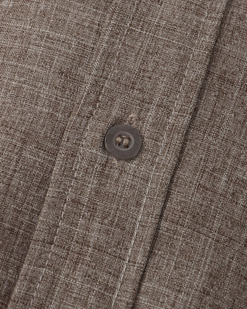 Men's Mandarin Collar Shirt – Short Sleeve, Chest Pocket