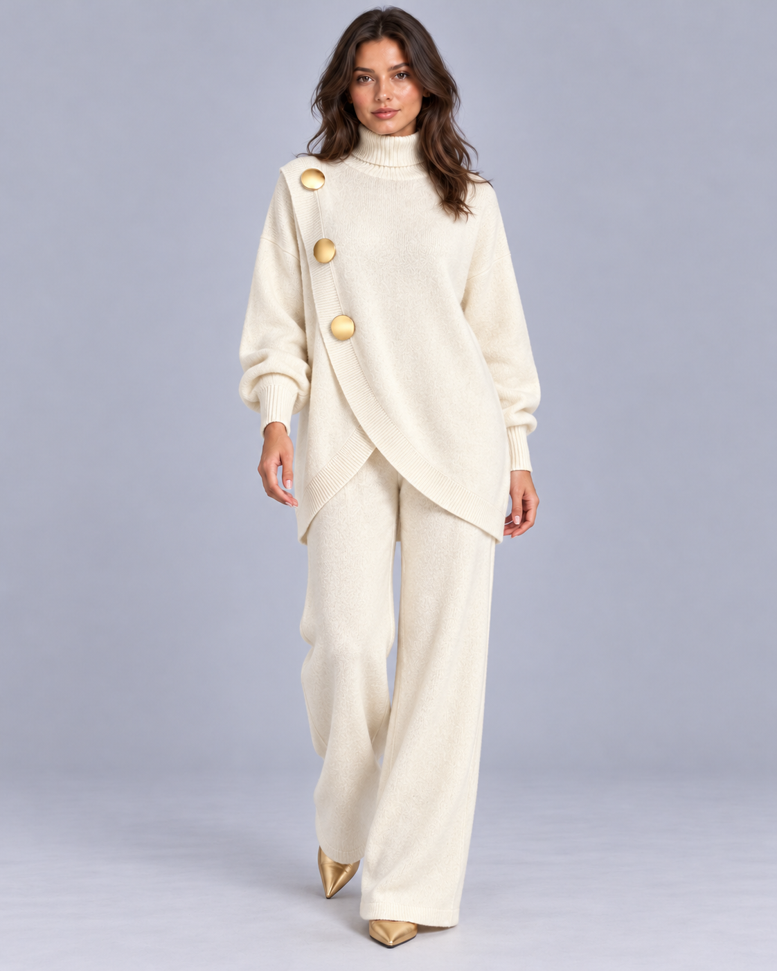 Women's Knitted Turtleneck Co-Ord Set