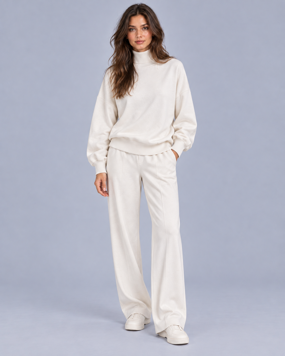 Women's High Collar Co-ord Set | Full Jumper with Trousers set
