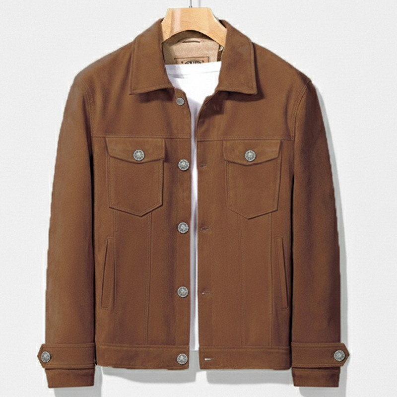 Men's Corduroy Trucker Jacket – Button Front, Chest Pockets, Tailored Fit