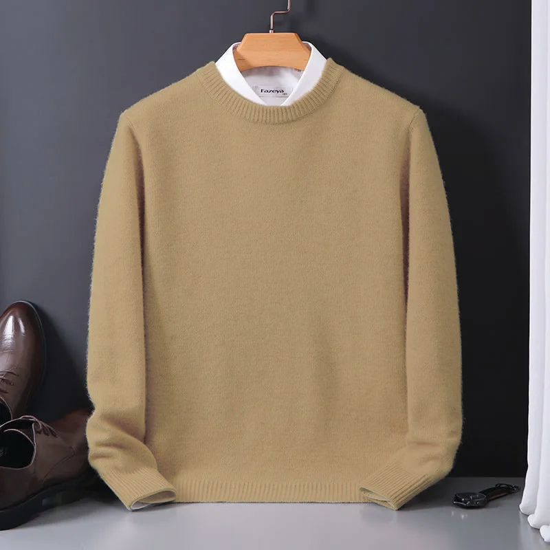 Men's Pure Wool Jumper – Crew Neck, Classic Fit