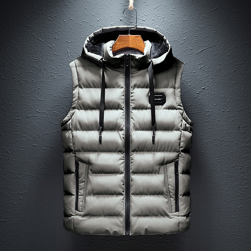 Men's Hooded Puffer Gilet – Insulated Bodywarmer, Full Zip