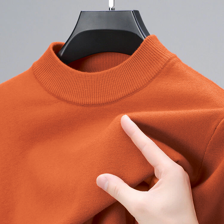 Men's Crew Neck Knit Jumper – Ribbed Trim, Slim Fit