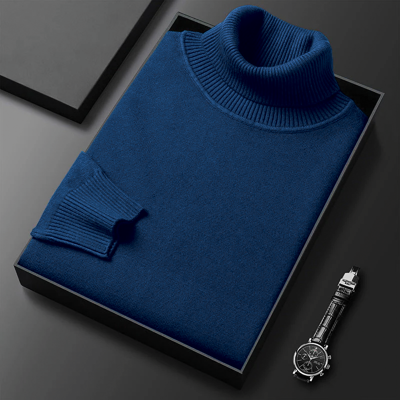 Men's Roll Neck Jumper – Soft Knit, Slightly Tailored Fit