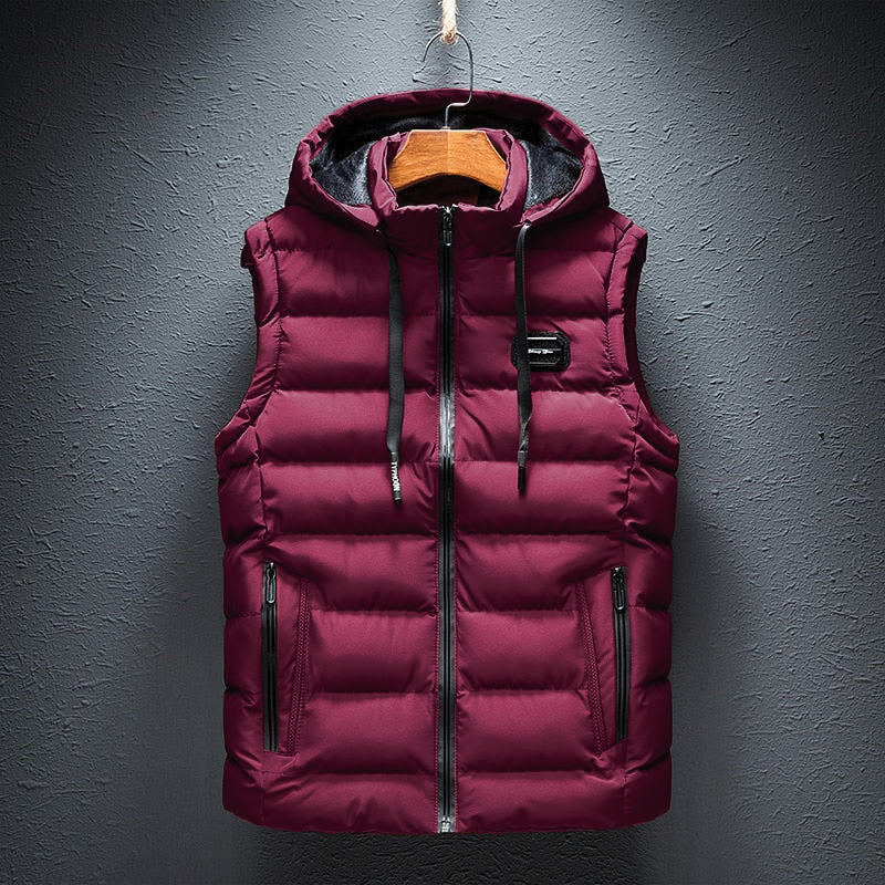 Men's Hooded Puffer Gilet – Insulated Bodywarmer, Full Zip