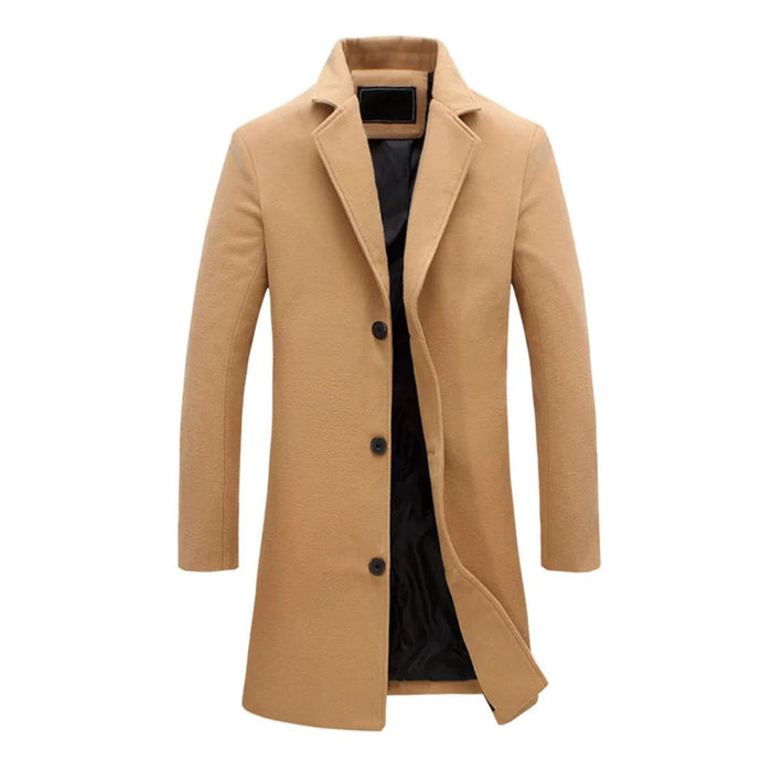 Men's Tailored Overcoat – Knee Length, Notched Lapel