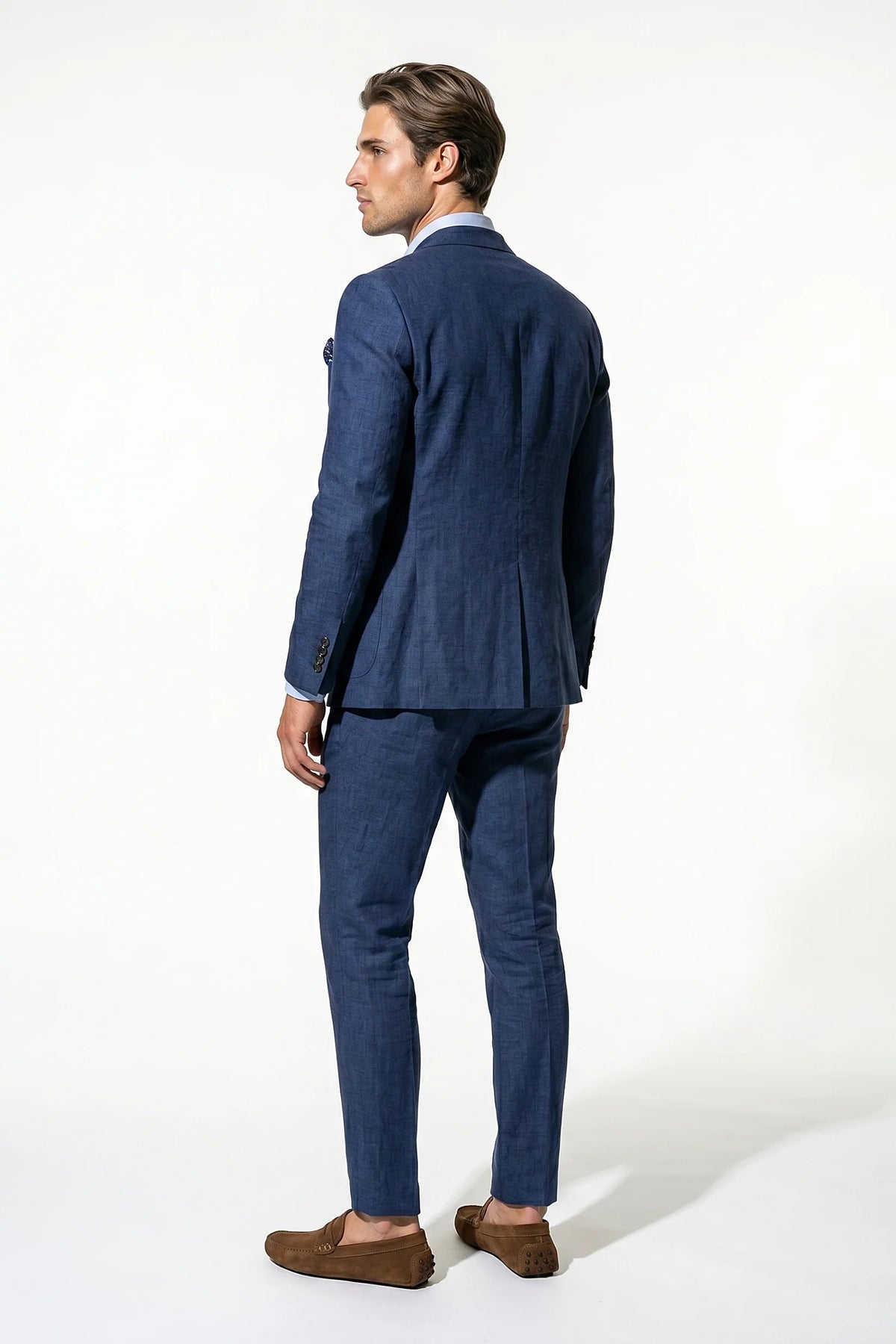 Men's Linen Look Two Piece Suit – Slim Fit Summer Tailoring