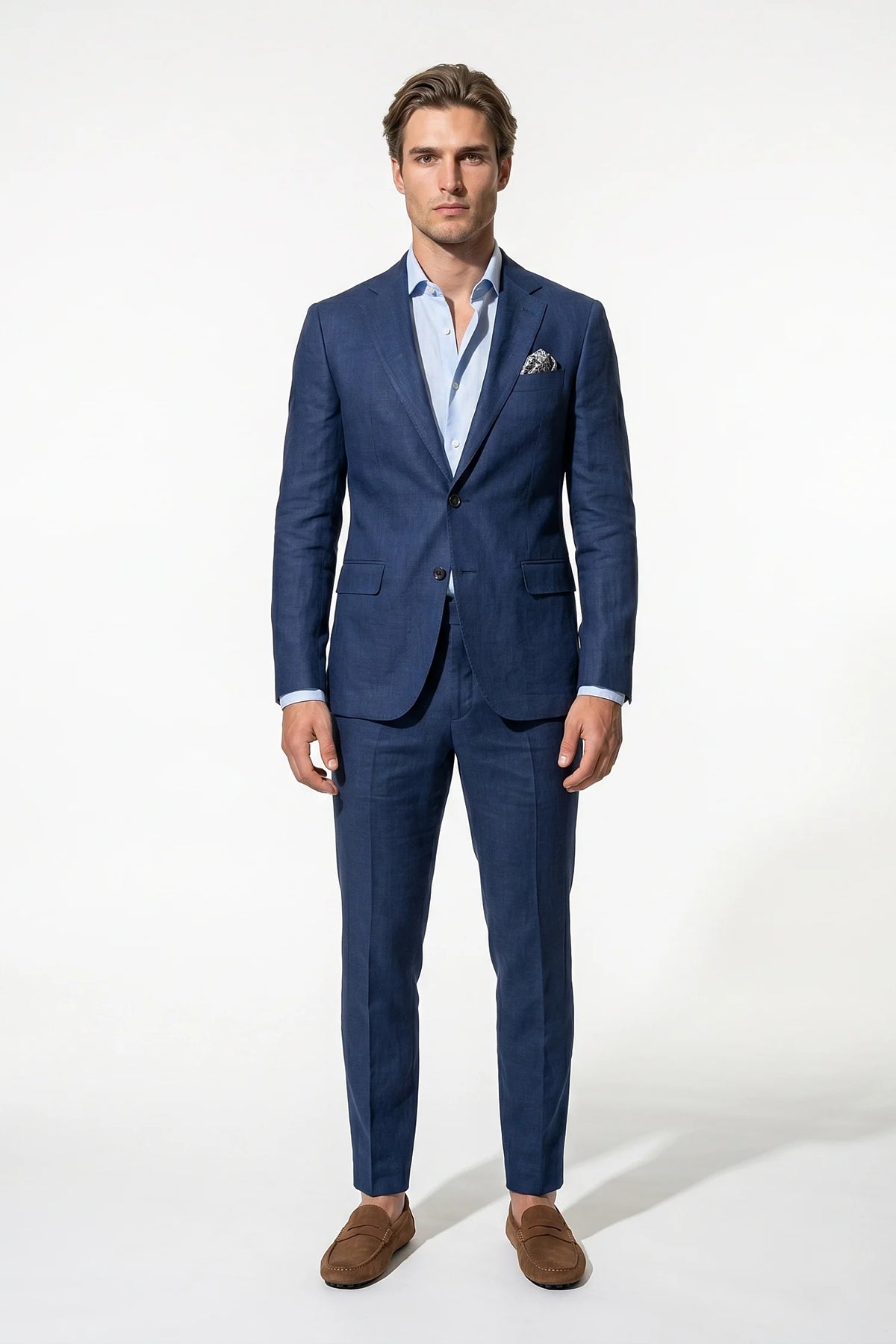 Men's Linen Look Two Piece Suit – Slim Fit Summer Tailoring