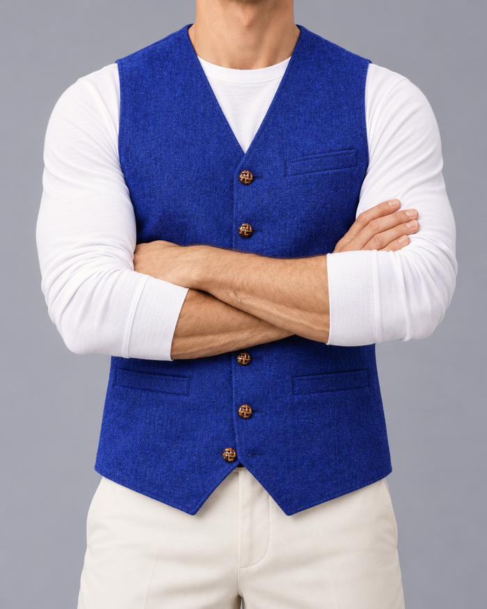 Men's Denim Gilet – Slim Fit, Button Front