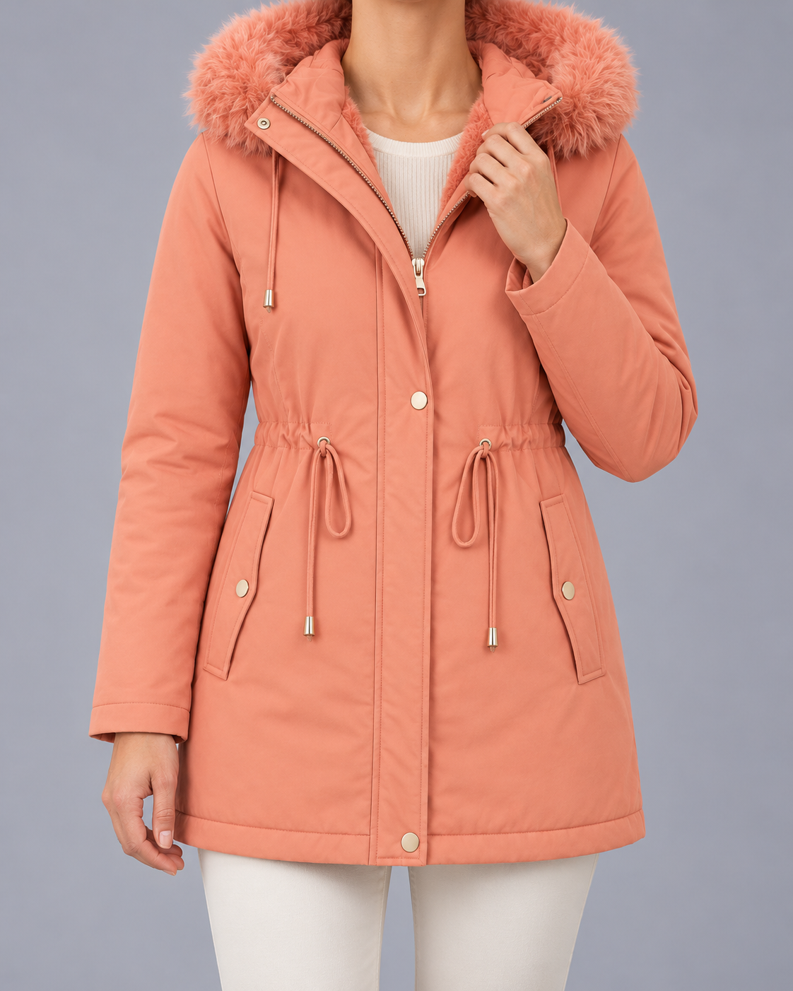 Women's Faux Fur Hooded Parka – Fleece Lined