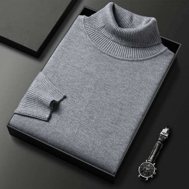 Men's Roll Neck Jumper – Soft Knit, Slightly Tailored Fit