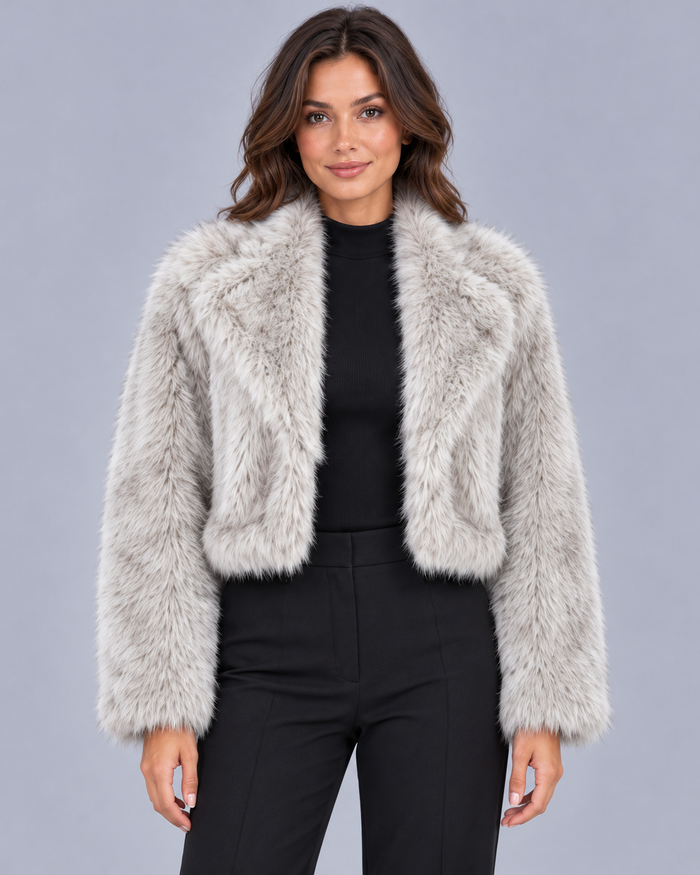Women's Cropped Faux Fur Jacket
