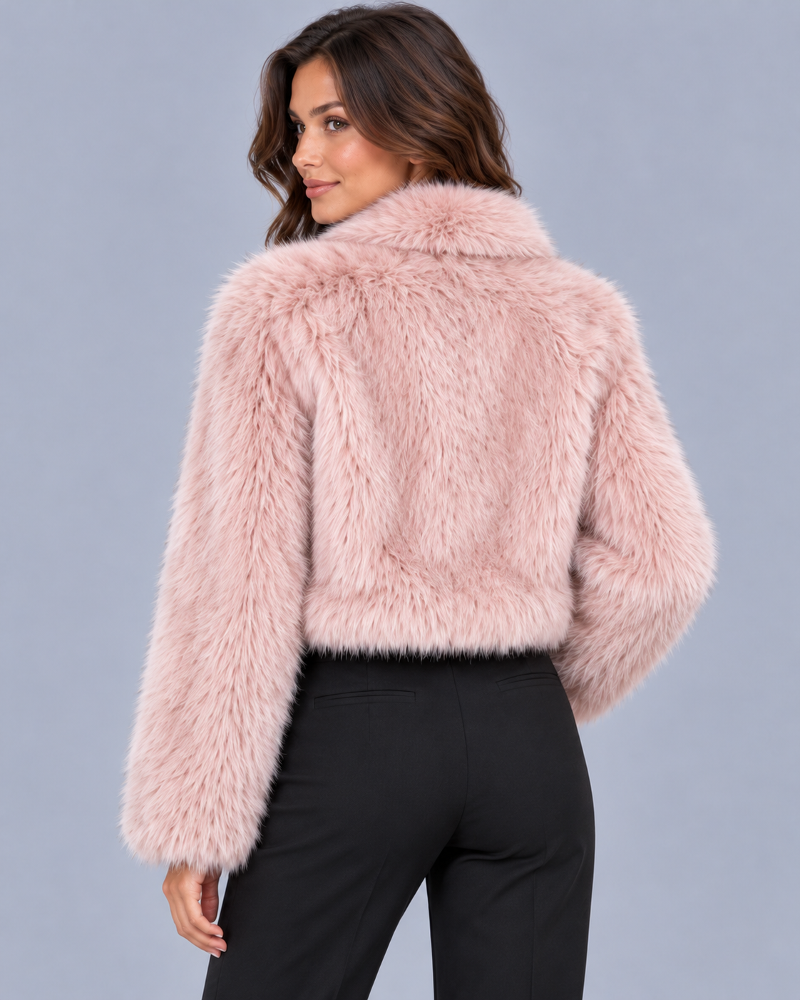 Women's Cropped Faux Fur Jacket