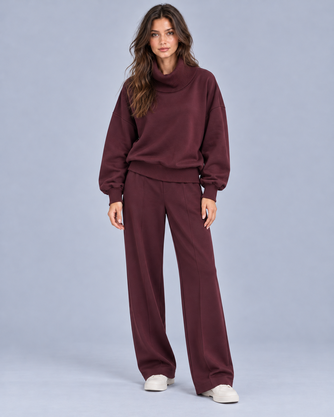 Women's High Collar Co-ord Set | Full Jumper with Trousers set