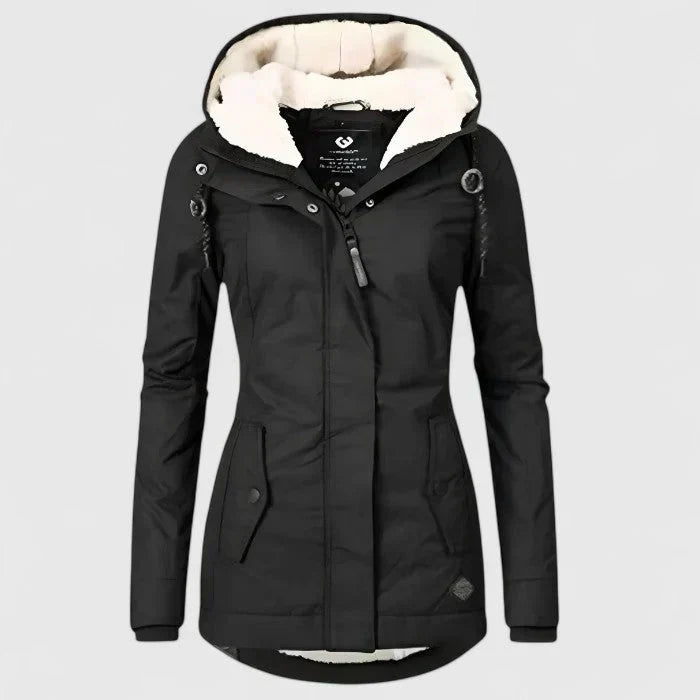 Women's Waterproof Hooded Jacket – Longline, Soft Lined