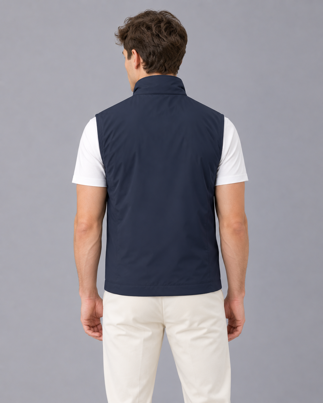 Men's Gilet – Full-Zip Sleeveless Bodywarmer with Stand Collar and Two Zip Pockets