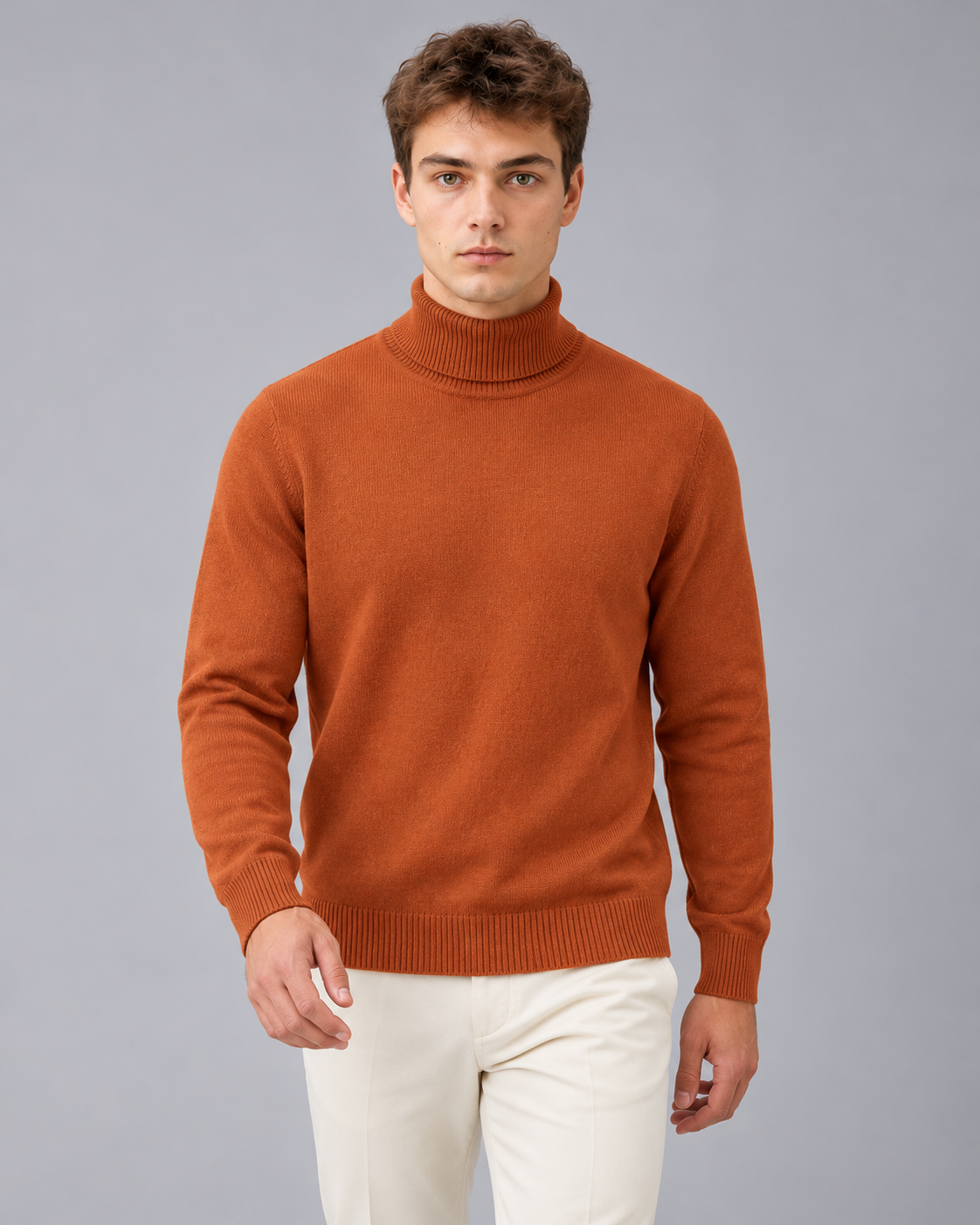 Men's Merino Wool Roll Neck Jumper