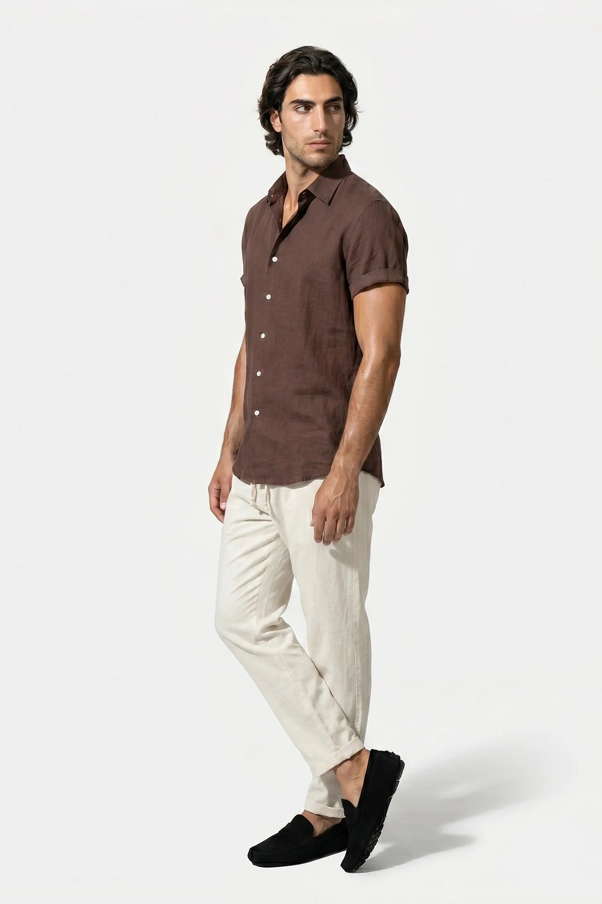 Men's Linen Look Shirt & Trousers Set – Relaxed Summer Fit