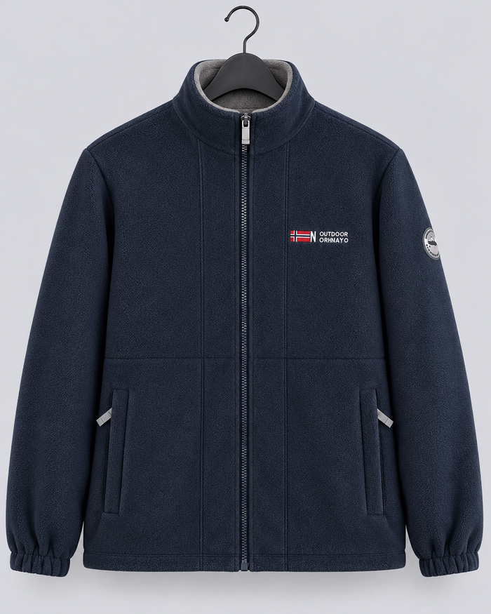 Men's Full-Zip Fleece Jacket | Warm Stand Collar