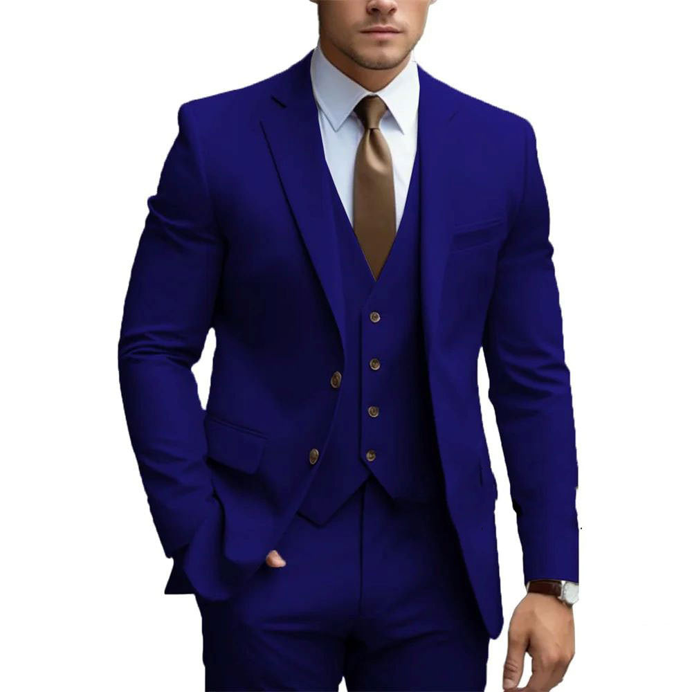 Men's Three Piece Suit – Single Button Blazer, Slim Fit