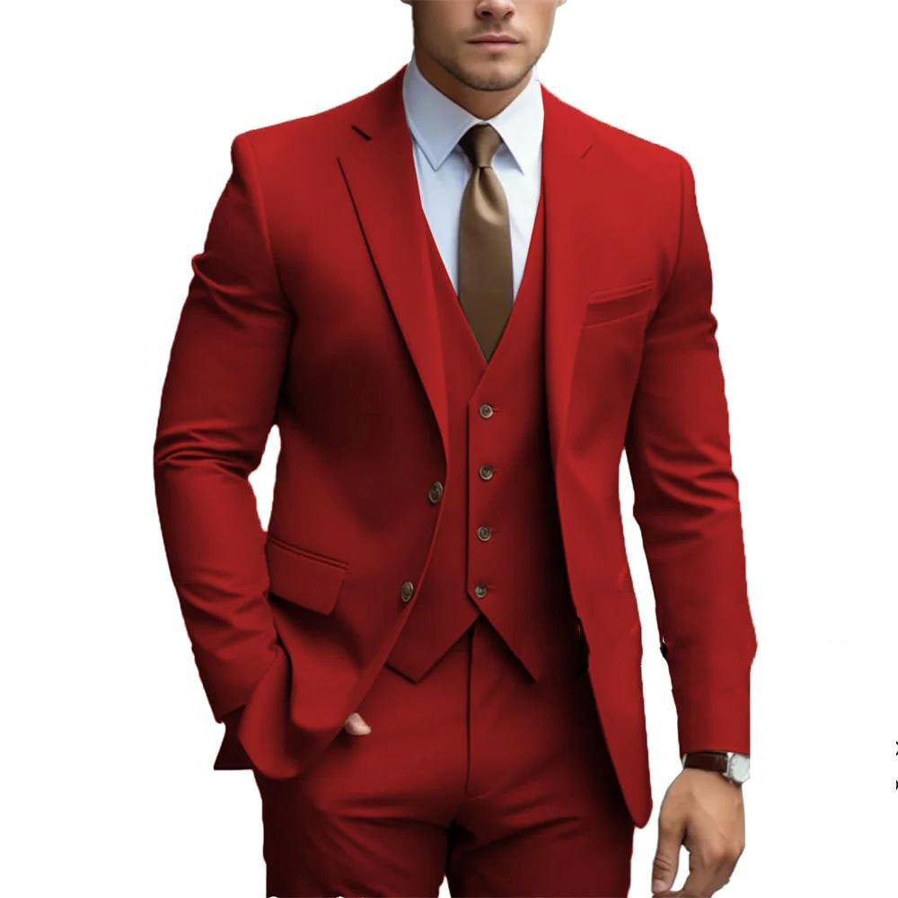 Men's Three Piece Suit – Single Button Blazer, Slim Fit