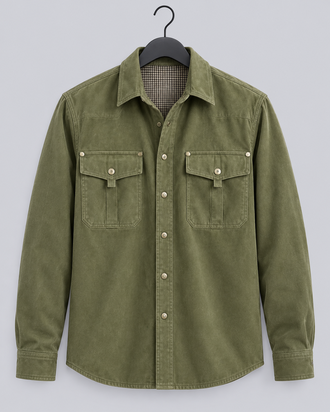 Men's Overshirt Jacket | Versatile Layering with Plaid-Lined Shirt