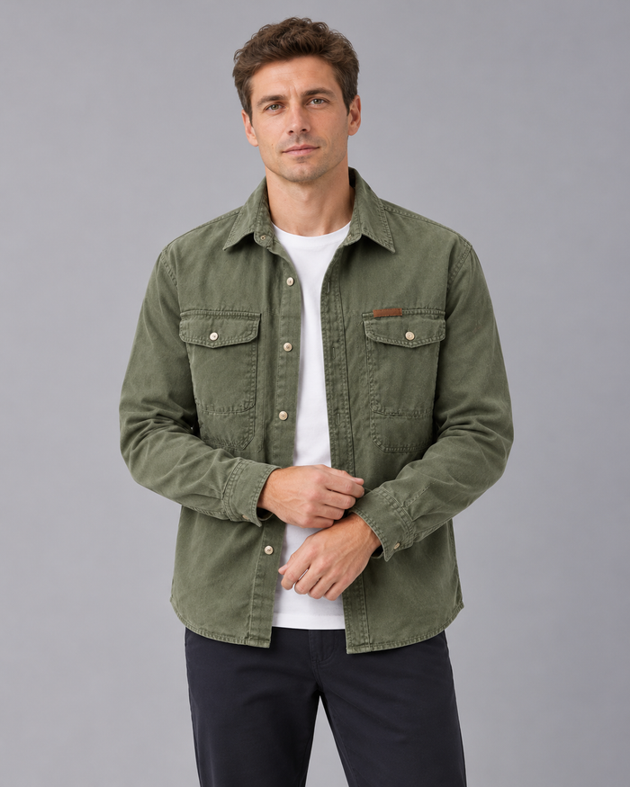 Men's Utility Overshirt with Flap Pockets