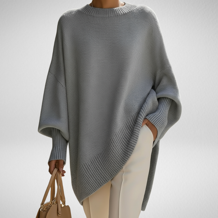 Women's Wool Cashmere Blend Jumper – Oversized, Longline Hem