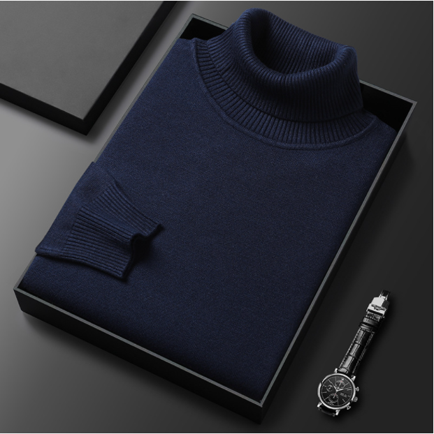 Men's Roll Neck Jumper – Soft Knit, Slightly Tailored Fit