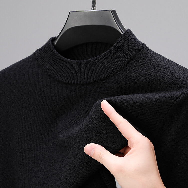 Men's Crew Neck Knit Jumper – Ribbed Trim, Slim Fit
