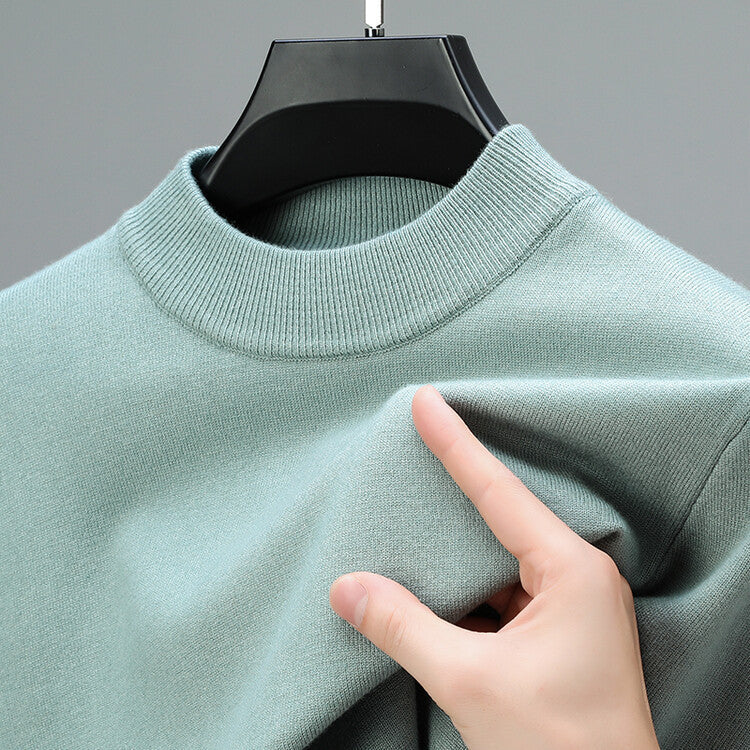 Men's Crew Neck Knit Jumper – Ribbed Trim, Slim Fit