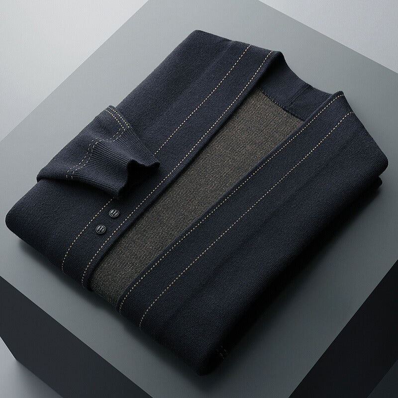 Men's Wool Blend Cardigan – Button Front, Relaxed Fit