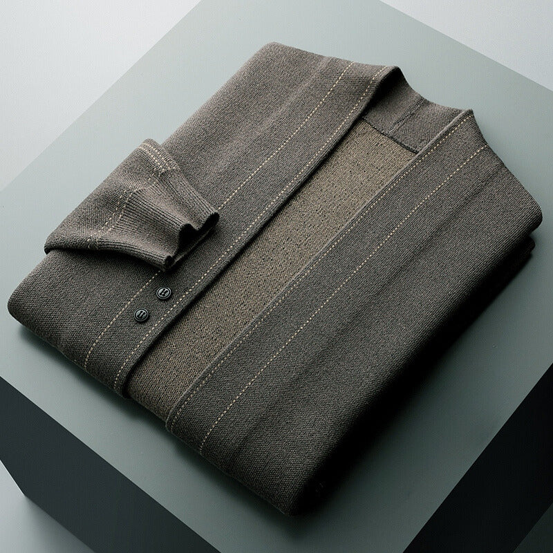 Men's Wool Blend Cardigan – Button Front, Relaxed Fit
