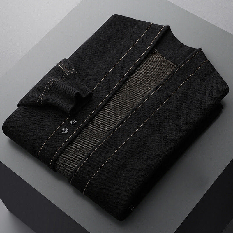 Men's Wool Blend Cardigan – Button Front, Relaxed Fit