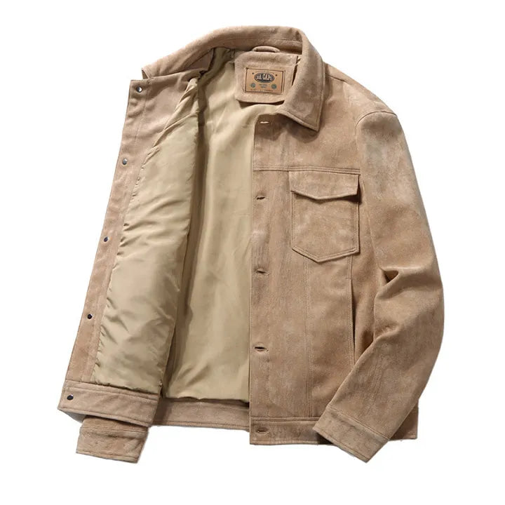 Men's Corduroy Trucker Jacket – Button Front, Chest Pockets, Tailored Fit