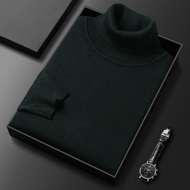 Men's Roll Neck Jumper – Soft Knit, Slightly Tailored Fit