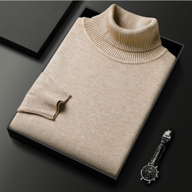 Men's Roll Neck Jumper – Soft Knit, Slightly Tailored Fit