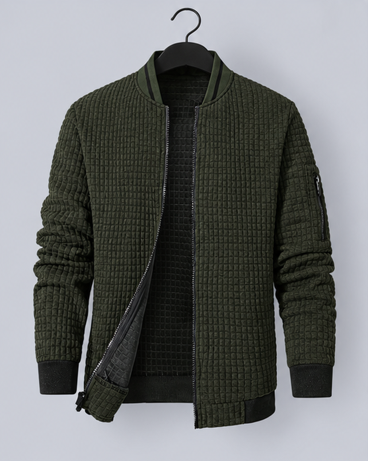 Men's Lightweight Bomber Jacket with Zip Pocket