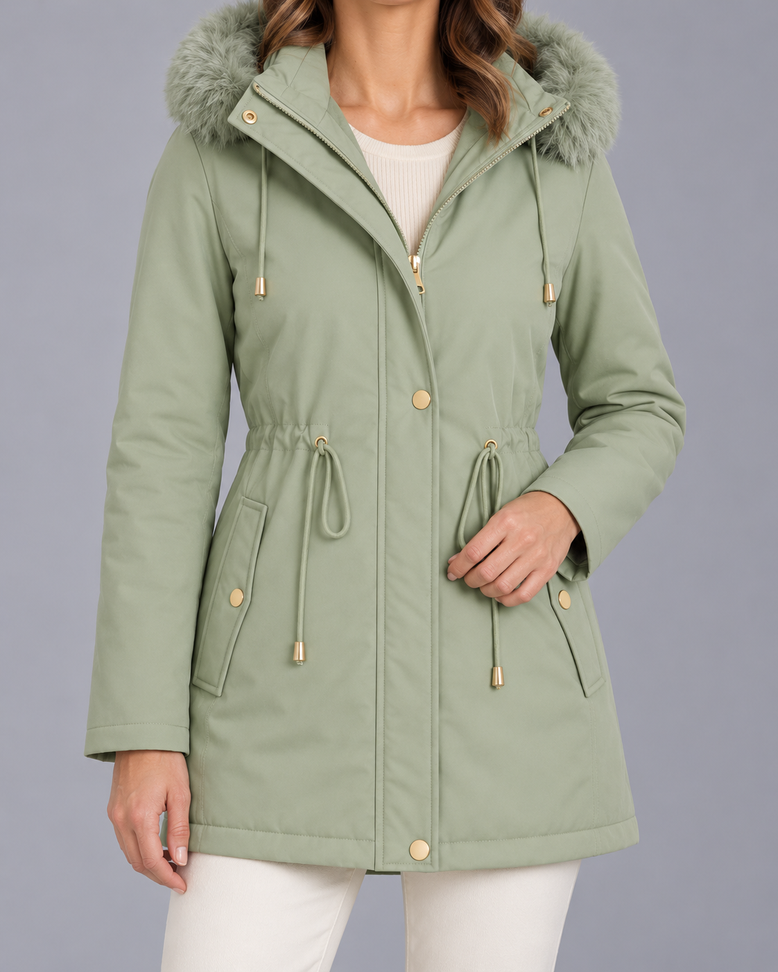 Women's Faux Fur Hooded Parka – Fleece Lined