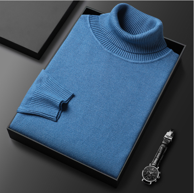 Men's Roll Neck Jumper – Soft Knit, Slightly Tailored Fit