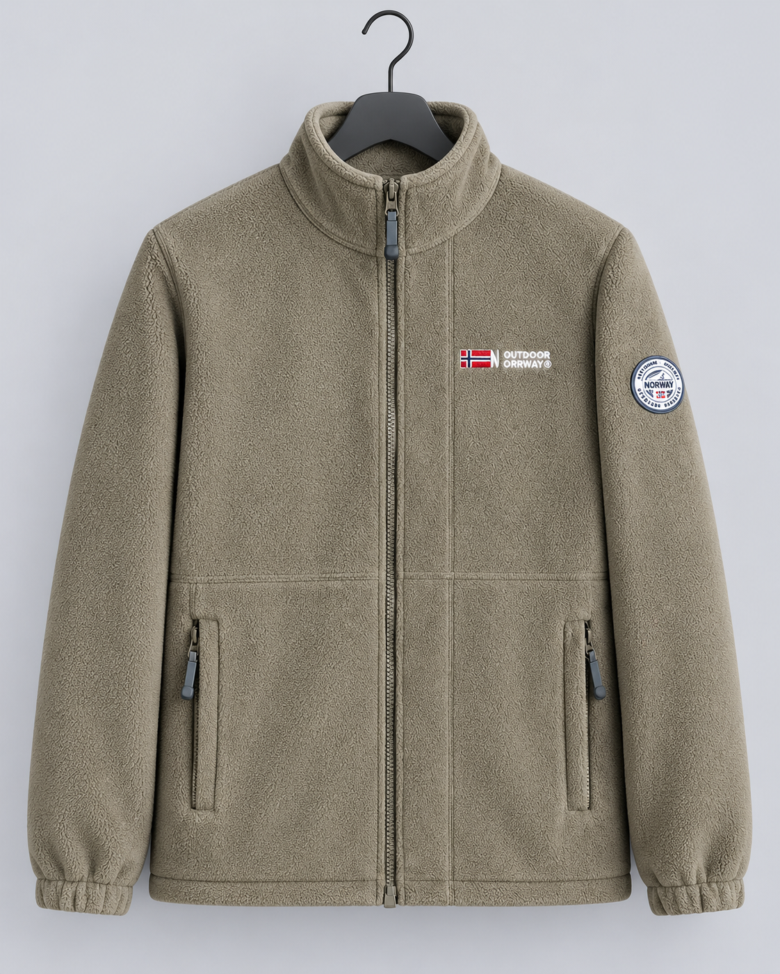 Men's Full-Zip Fleece Jacket | Warm Stand Collar