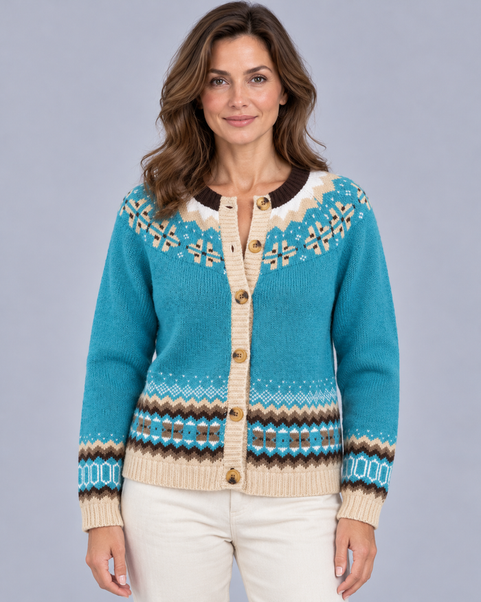 Women's Fair Isle Button Up Cardigan