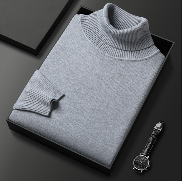 Men's Roll Neck Jumper – Soft Knit, Slightly Tailored Fit
