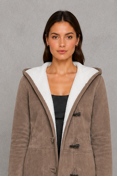 Women's Fleece Lined Toggle Coat – Cosy Winter Layer, Regular Fit