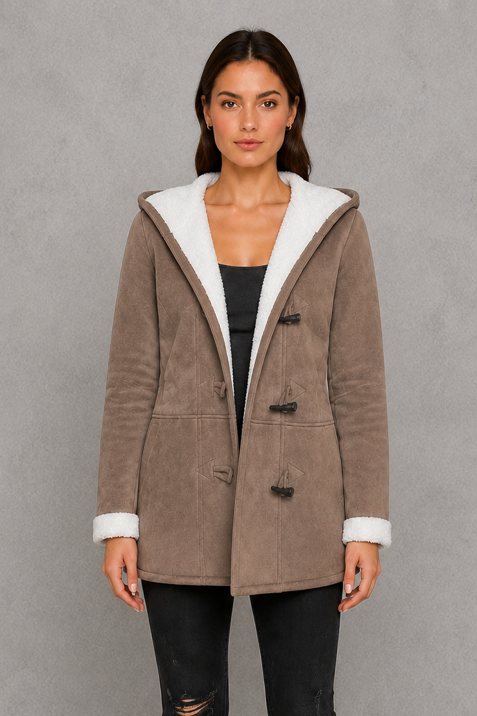 Women's Fleece Lined Toggle Coat – Cosy Winter Layer, Regular Fit