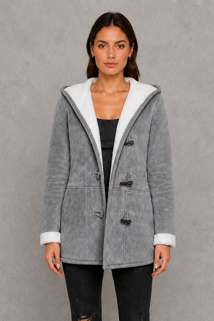 Women's Fleece Lined Toggle Coat – Cosy Winter Layer, Regular Fit