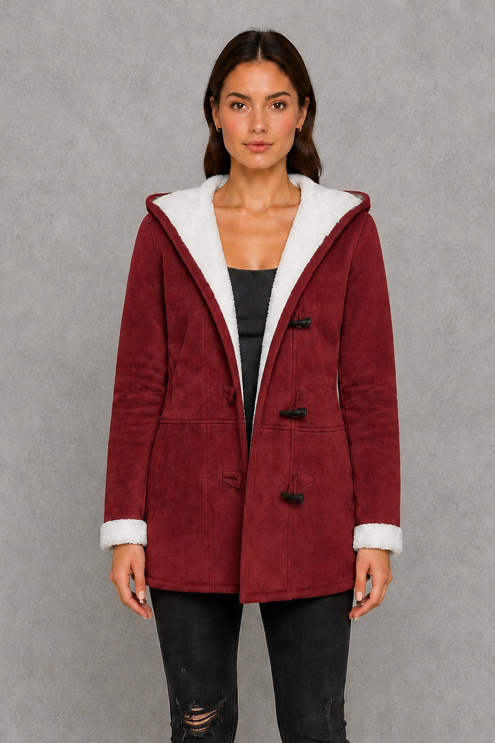 Women's Fleece Lined Toggle Coat – Cosy Winter Layer, Regular Fit